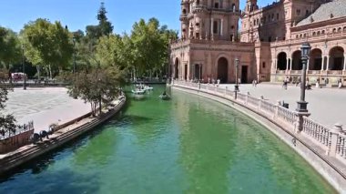 Seville, İspanya - 25 Eylül 2025 - Plaza de Espaa, Seville, İspanya