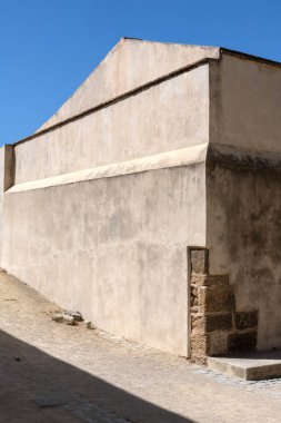 Interior view of the Castle of Santa Catalina in Cadiz, Andalusia, Spain. Ancient seaside fortress with stone walls and sunny courtyards, symbol of Spanish maritime and military history. Perfect image for concepts of tourism, heritage, architecture, 
