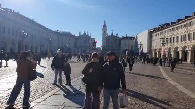 Torino, İtalya - 28 Aralık 2025 - Piazza San Carlo, Torino, İtalya