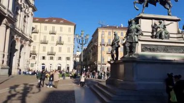 Torino, İtalya - 28 Aralık 2025 - Piazza Carlo Alberto, Torin, İtalya