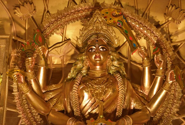 Портрет Богині Дурґи Дурґа Пуджа Найбільшим Святом Бенґаліс Відзначається Всьому — стокове фото