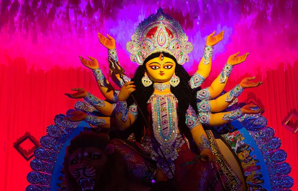 Durga Puja Nın Batı Bengal Popüler Bir Hint Festivali Olan — Stok fotoğraf