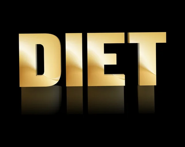 Dieta 3d palavra com reflexão — Fotografia de Stock