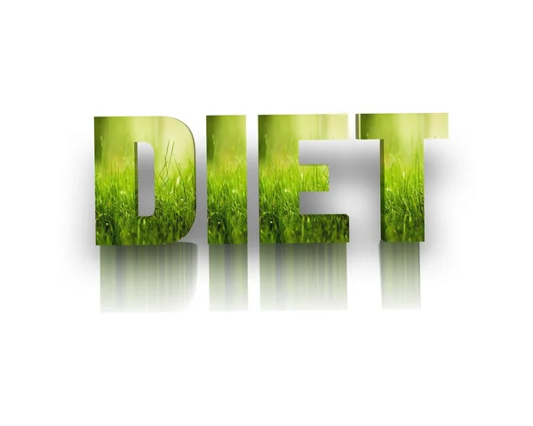 Diet 3d word with reflection — Stock Photo, Image