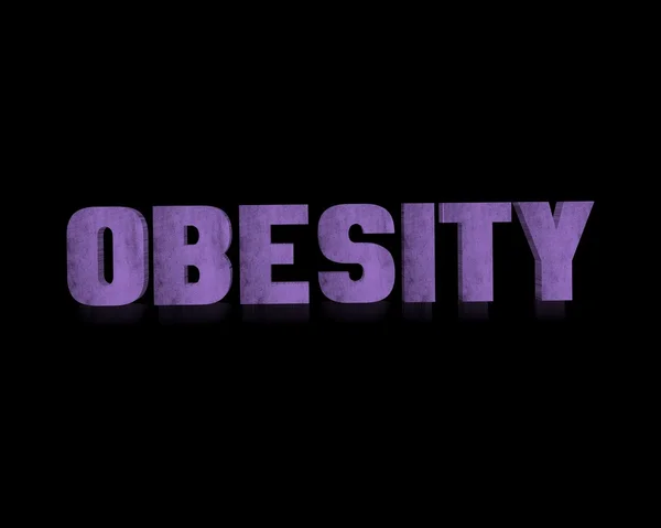 Obesidad palabra 3d con reflexión — Foto de Stock