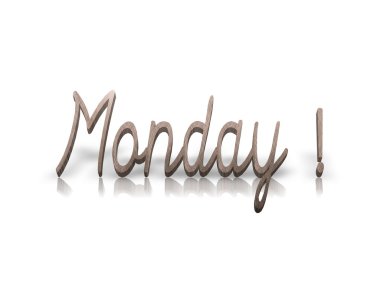 Pazartesi yansıması ile 3d kelime