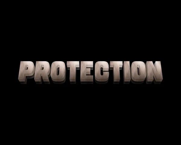 Protection 3d word with reflection — Stock Photo, Image