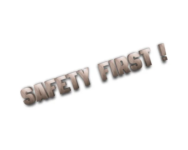 Segurança primeira palavra 3d — Fotografia de Stock