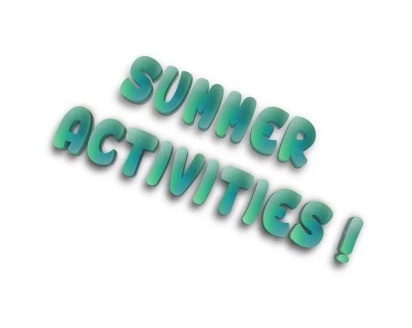 Summer activitys 3d word — Stock Photo, Image