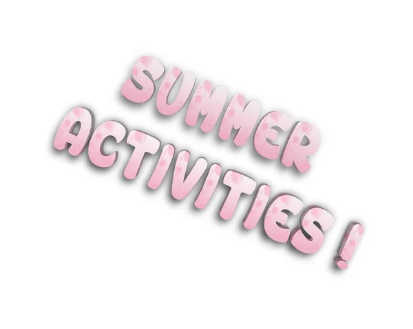 Summer activitys 3d word — Stock Photo, Image