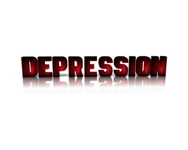 Depresyon yansıması ile 3d kelime