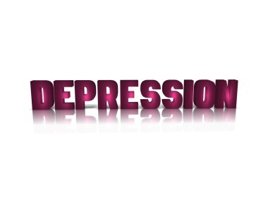 Depresyon yansıması ile 3d kelime
