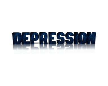 Depresyon yansıması ile 3d kelime