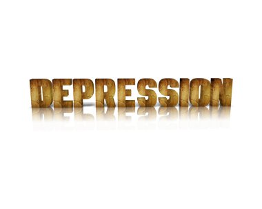 Depresyon yansıması ile 3d kelime