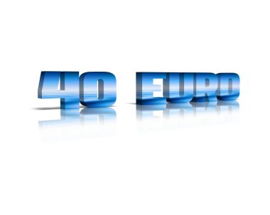 40 euro 3d kelime yansıması ile