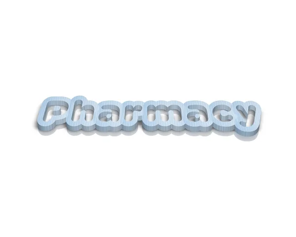 Palabra de farmacia 3d con reflexión —  Fotos de Stock