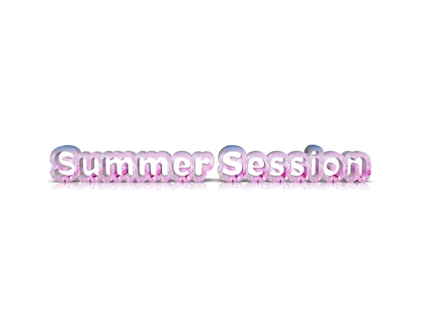 Summer session  3d word with reflection — Stock Photo, Image