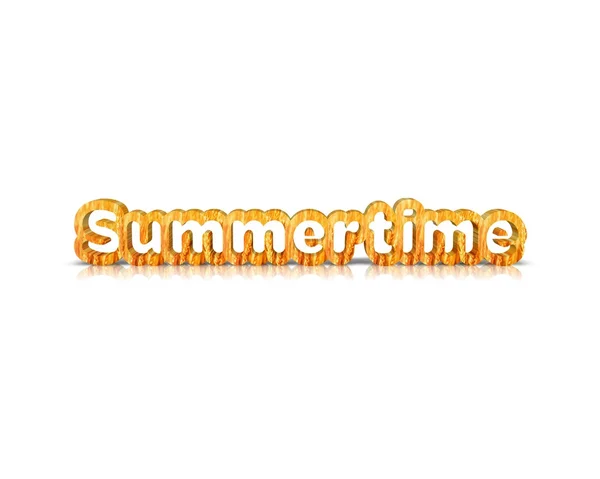 Summertime 3d word with reflection — Stock Photo, Image