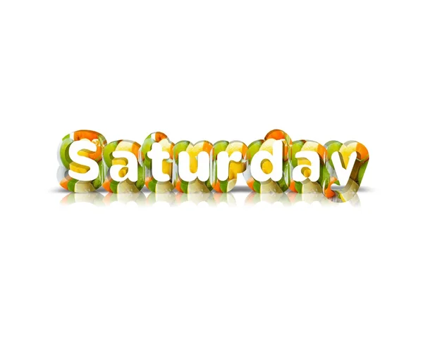 Saturday 3d word with reflection — Stock Photo, Image