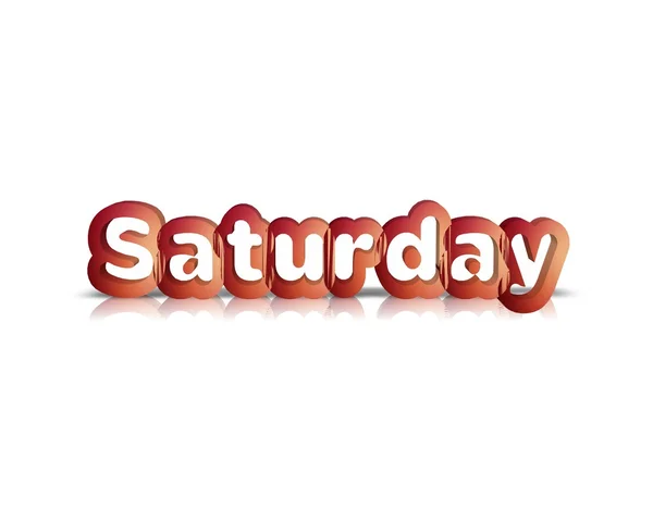Saturday 3d word with reflection — Stock Photo, Image
