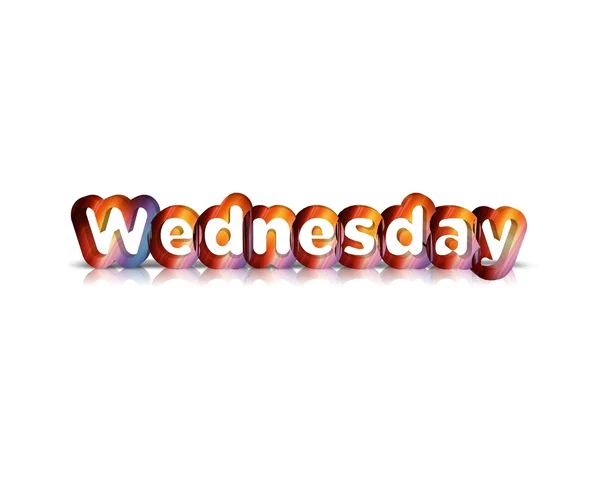 Wednesday 3d word with reflection — Stock Photo, Image