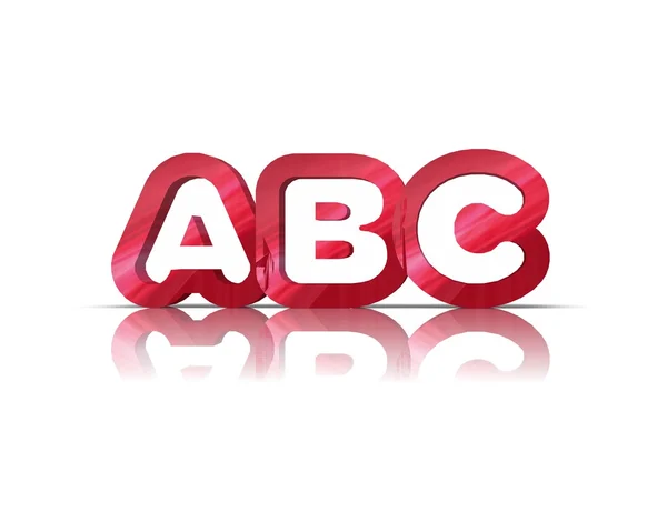 Abc 3D-Wort mit Reflexion — Stockfoto