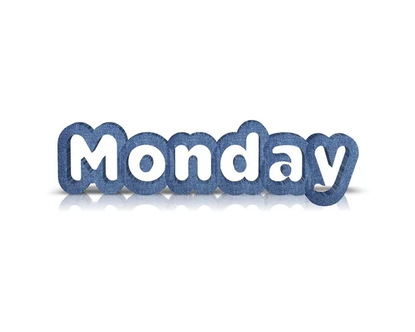 Понеділок 3d слово з відображенням — стокове фото