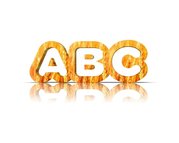 ABC 3d woord met reflectie — Stockfoto