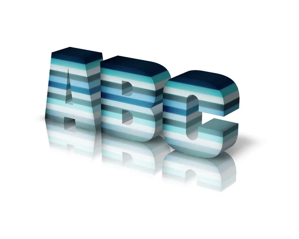 Abc 3d word with reflection — Stock Photo, Image