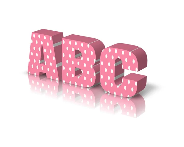 ABC 3d woord met reflectie — Stockfoto