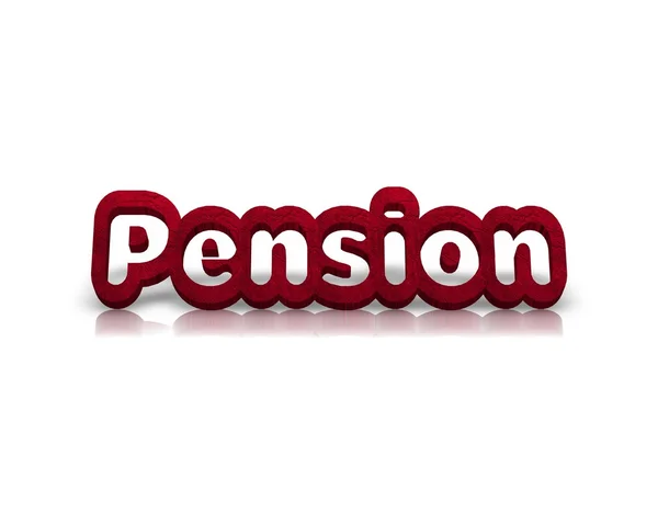 Pension 3d word with reflection — Stock Photo, Image