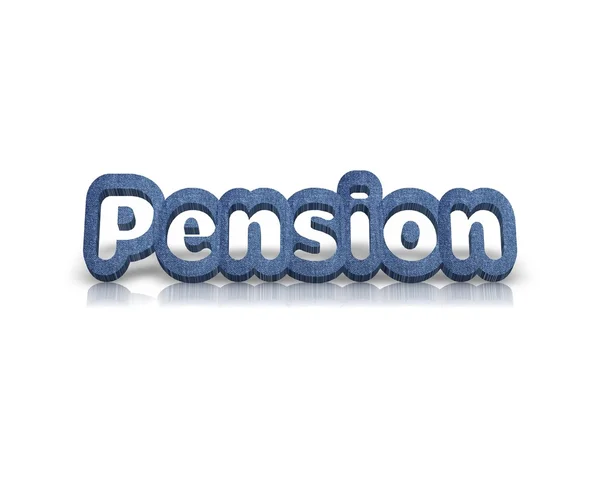 Pension 3d woord met reflectie — Stockfoto