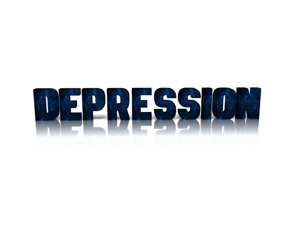 Depresi 3d kata dengan refleksi — Stok Foto