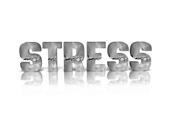 Estrés palabra 3d con reflexión — Foto de Stock