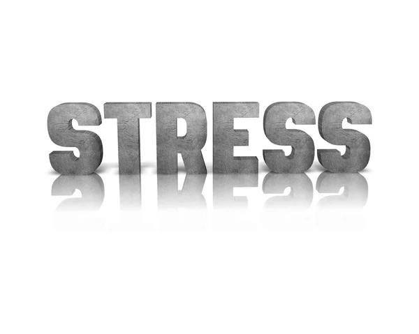 Stress 3d word with reflection — Stock Photo, Image