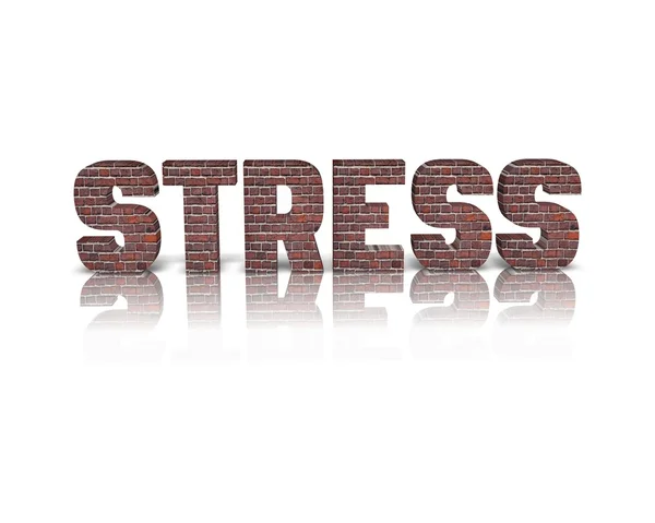 Stress 3d word with reflection — Stock Photo, Image