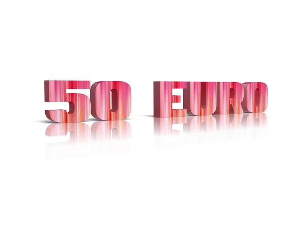 50 euro 3d slovo s odleskem — Stock fotografie