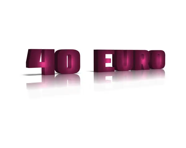 40 Euro 3D-Wort mit Reflexion — Stockfoto