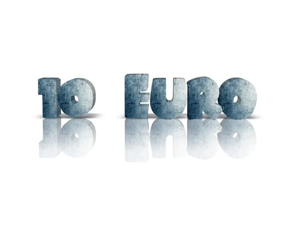 10 euro 3d slovo s odleskem — Stock fotografie