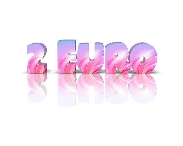 2 Euro 3D-Wort mit Reflexion — Stockfoto