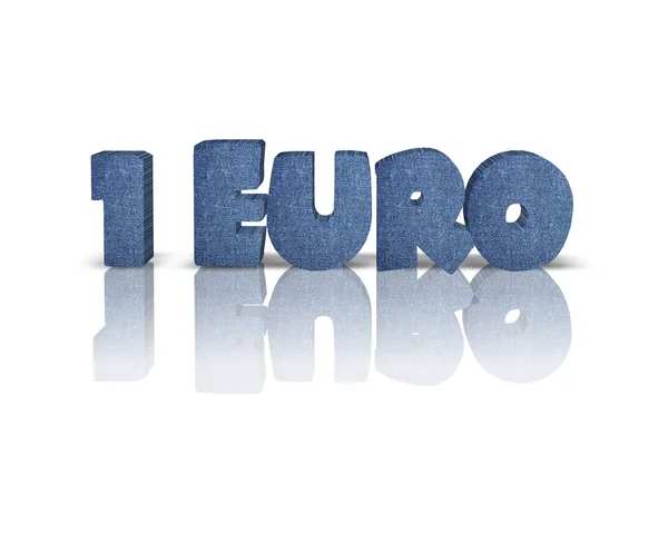 1 Euro 3D-Wort mit Reflexion — Stockfoto