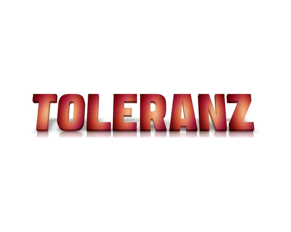 Toleranz 3d kelime yansıması ile — Stok fotoğraf