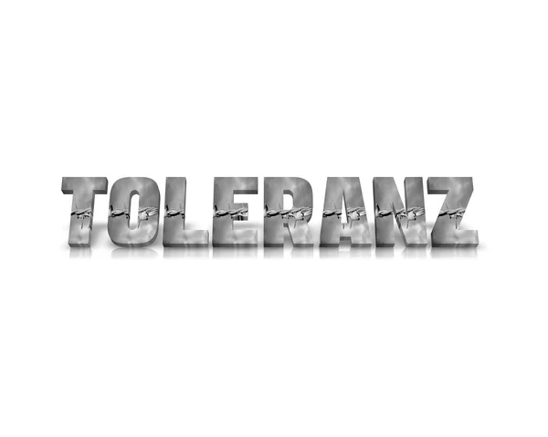 Toleranz 3d mot avec réflexion — Photo