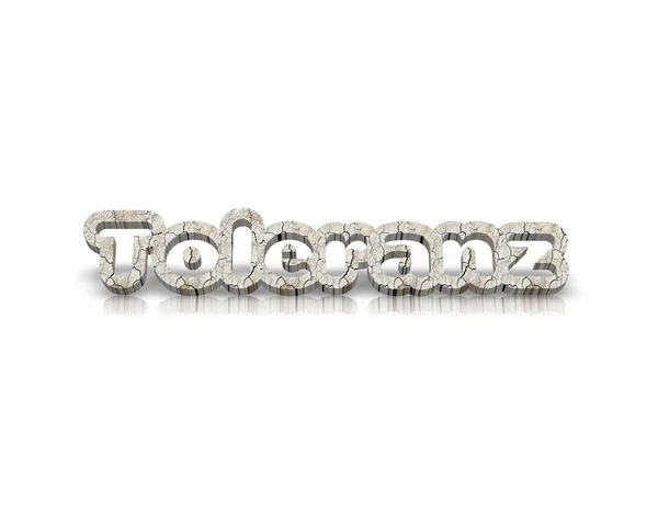 Slovo Toleranz 3d s odleskem — Stock fotografie