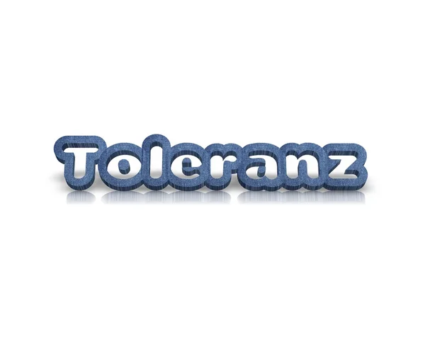 Toleranz palabra 3d con reflexión — Foto de Stock