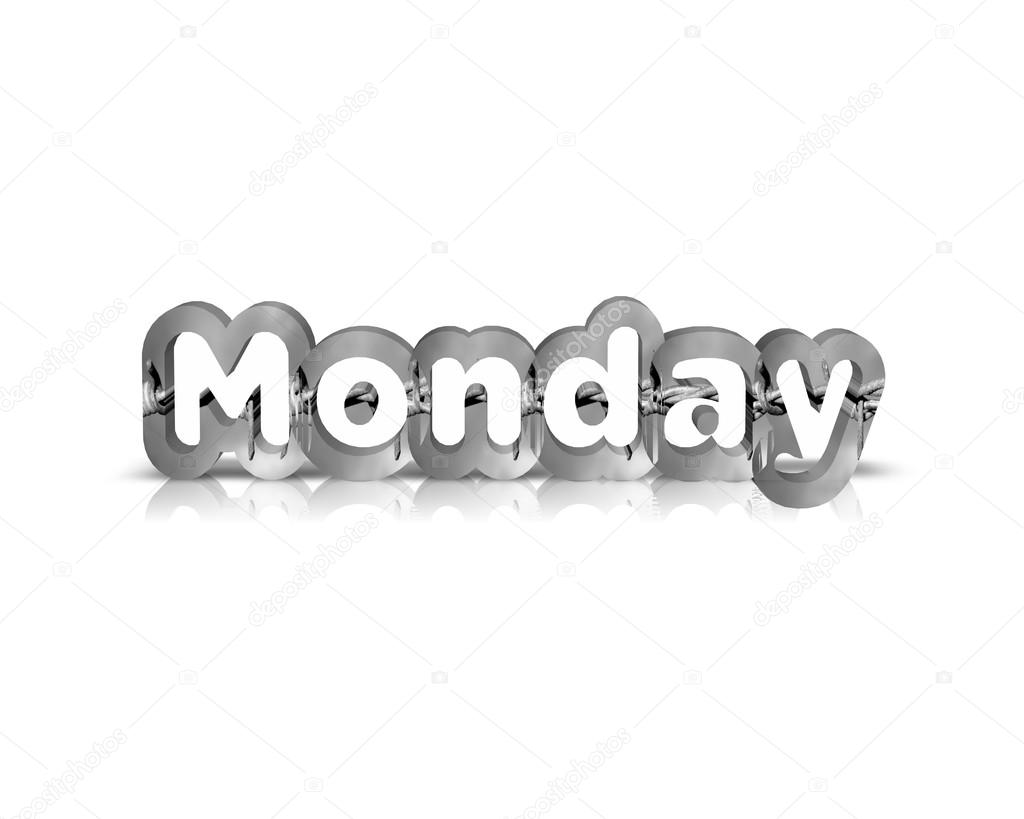 El lunes palabra 3d con reflejo — Foto de stock © mysky #105354454