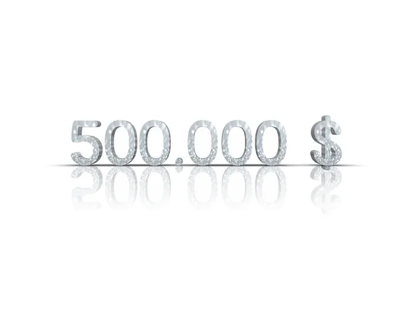 500.000,-$, 3d slovo s odleskem — Stock fotografie