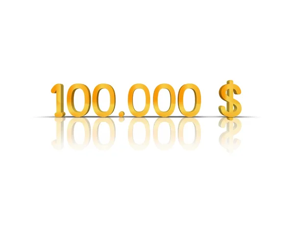 100.000 $3d parola con riflessione — Foto Stock