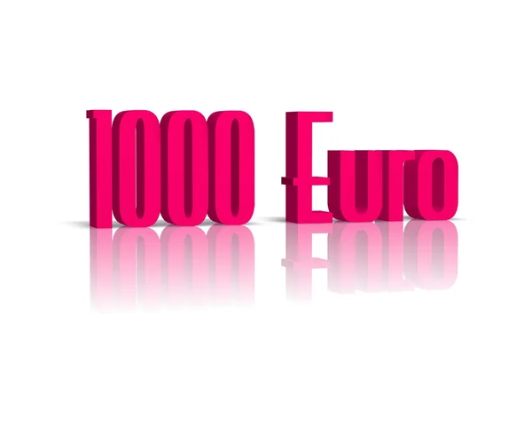 1000 Euro palabra 3d — Foto de Stock