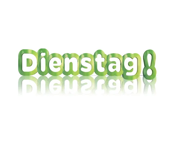 Dienstag  3d word with reflection — Stock Photo, Image